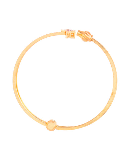 VOJ Set of 2 Gold-Polished Multi Colour Stone Studded Star Shaped Bangles