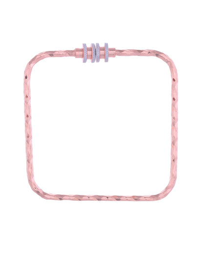VOJ Set of 2 Rose Gold-Polished Square Shaped Bangles
