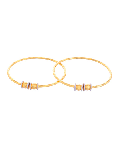 VOJ Set of 2 Gold-Polished Simple Bangles