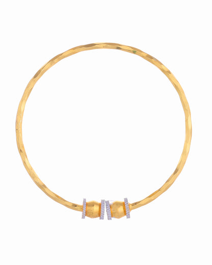 VOJ Set of 2 Gold-Polished Simple Bangles