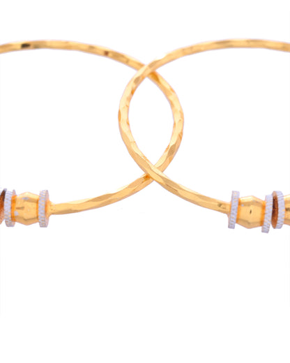 VOJ Set of 2 Gold-Polished Simple Bangles