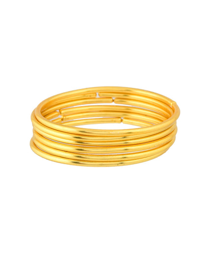VOJ Set of 6, Gold Polished Anti Tarnish Bangles
