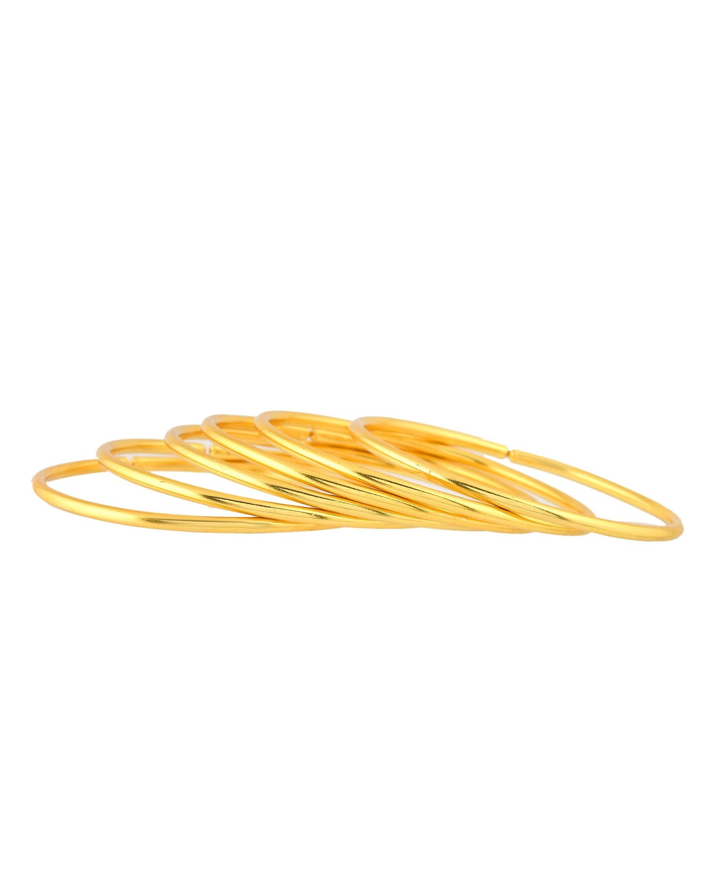 VOJ Set of 6, Gold Polished Anti Tarnish Bangles