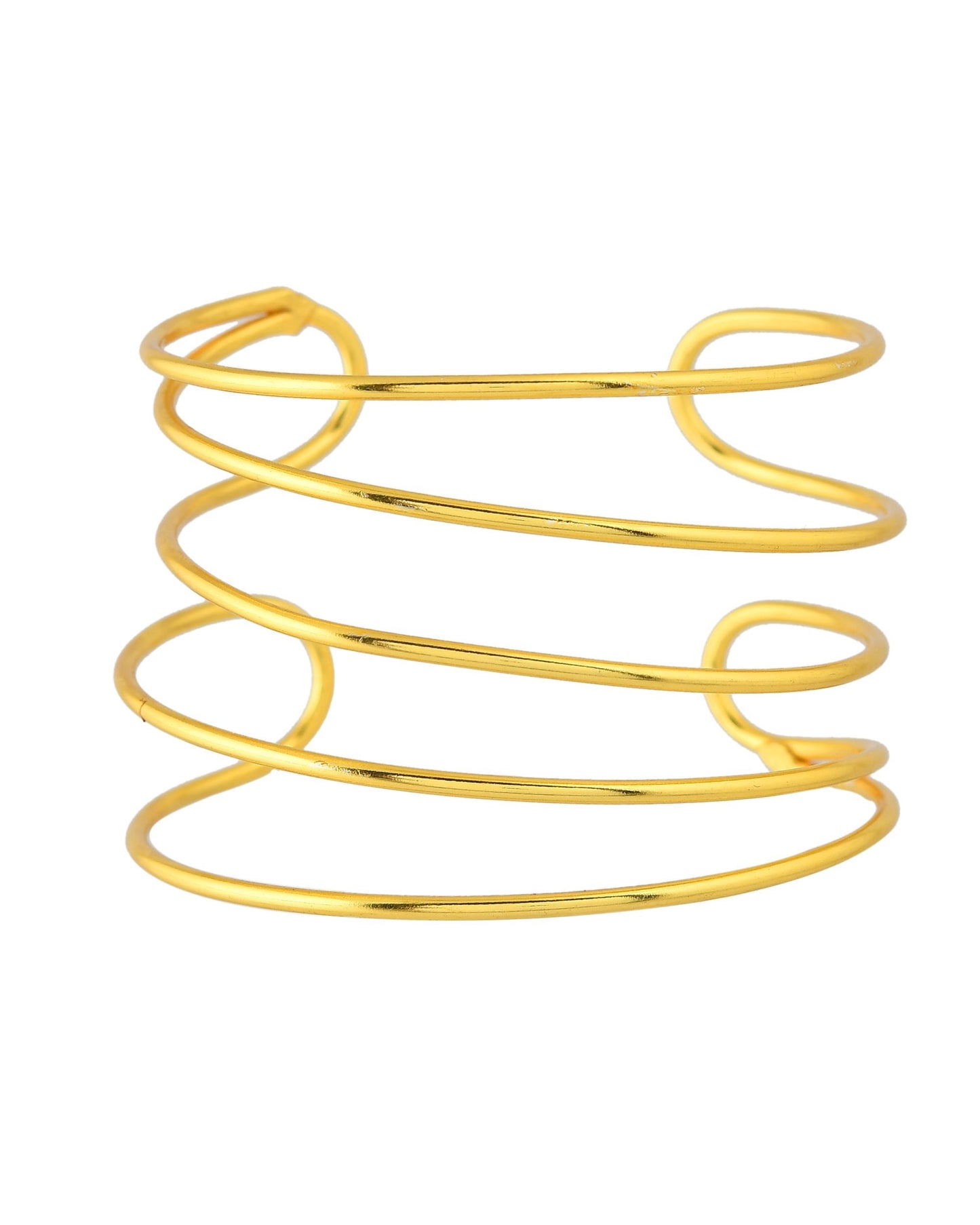 VOJ Gold Polished Elegant Anti Tarnish Multi Layer Bracelet