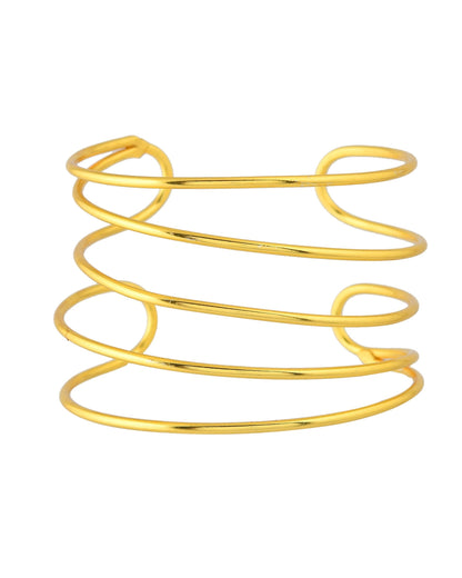 VOJ Gold Polished Elegant Anti Tarnish Multi Layer Bracelet