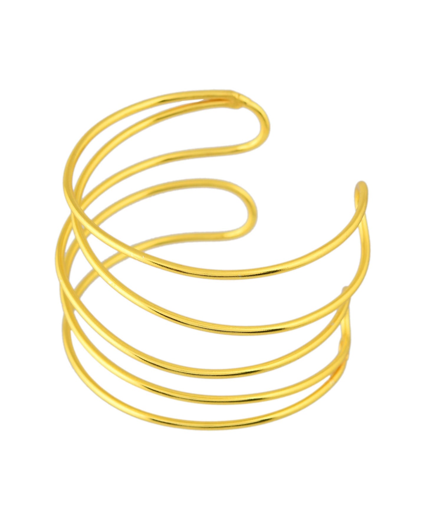 VOJ Gold Polished Elegant Anti Tarnish Multi Layer Bracelet