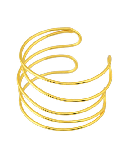 VOJ Gold Polished Elegant Anti Tarnish Multi Layer Bracelet
