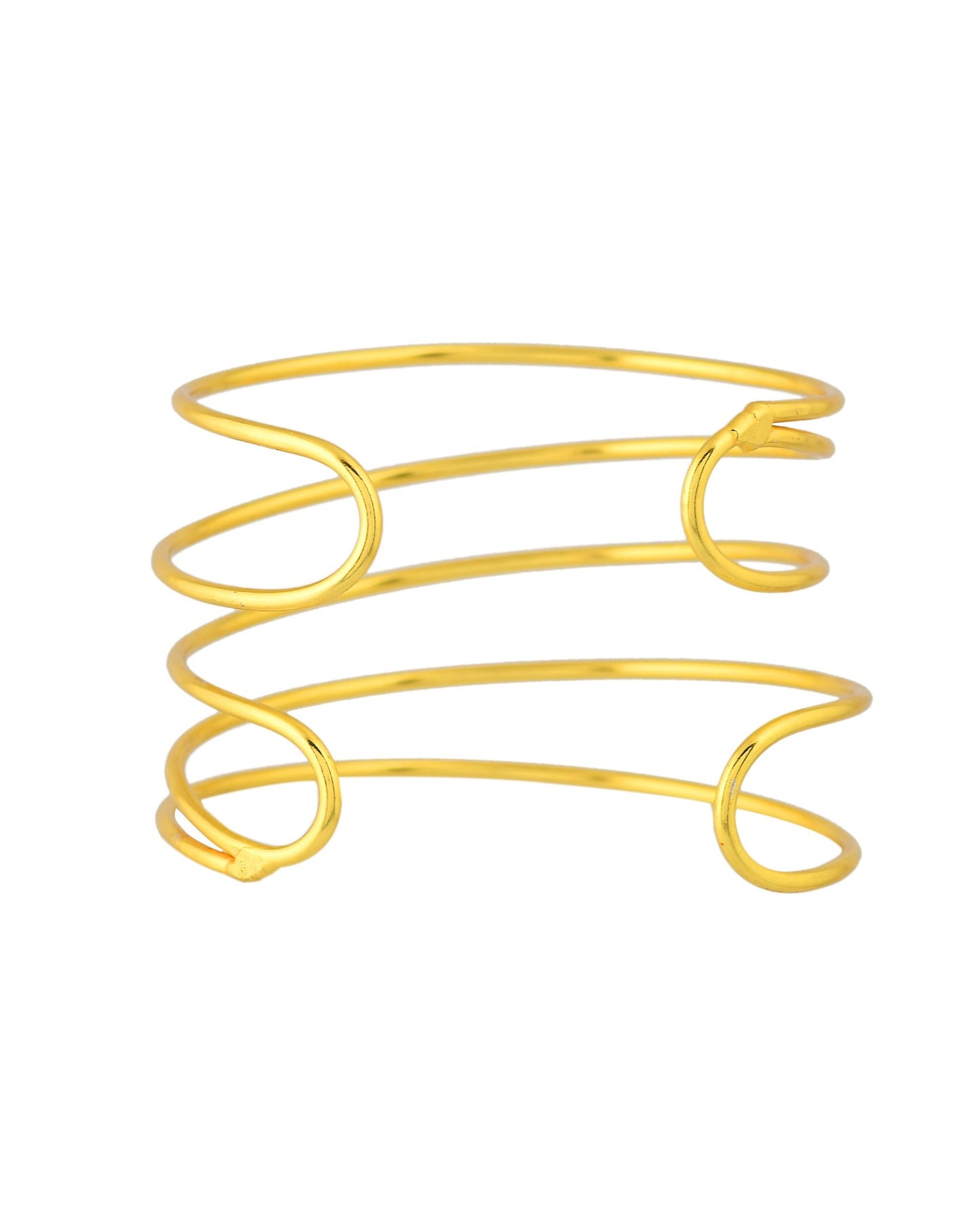 VOJ Gold Polished Elegant Anti Tarnish Multi Layer Bracelet
