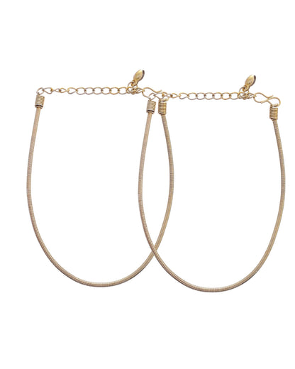 VOJ Set of 2 Copper Plated Snake Chain Anklet