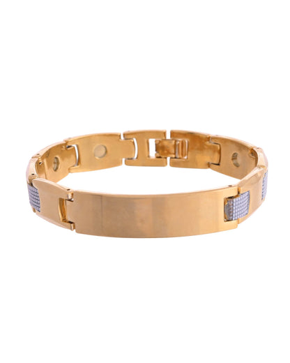 VOJ Men's Dual Toned Grid Bracelet
