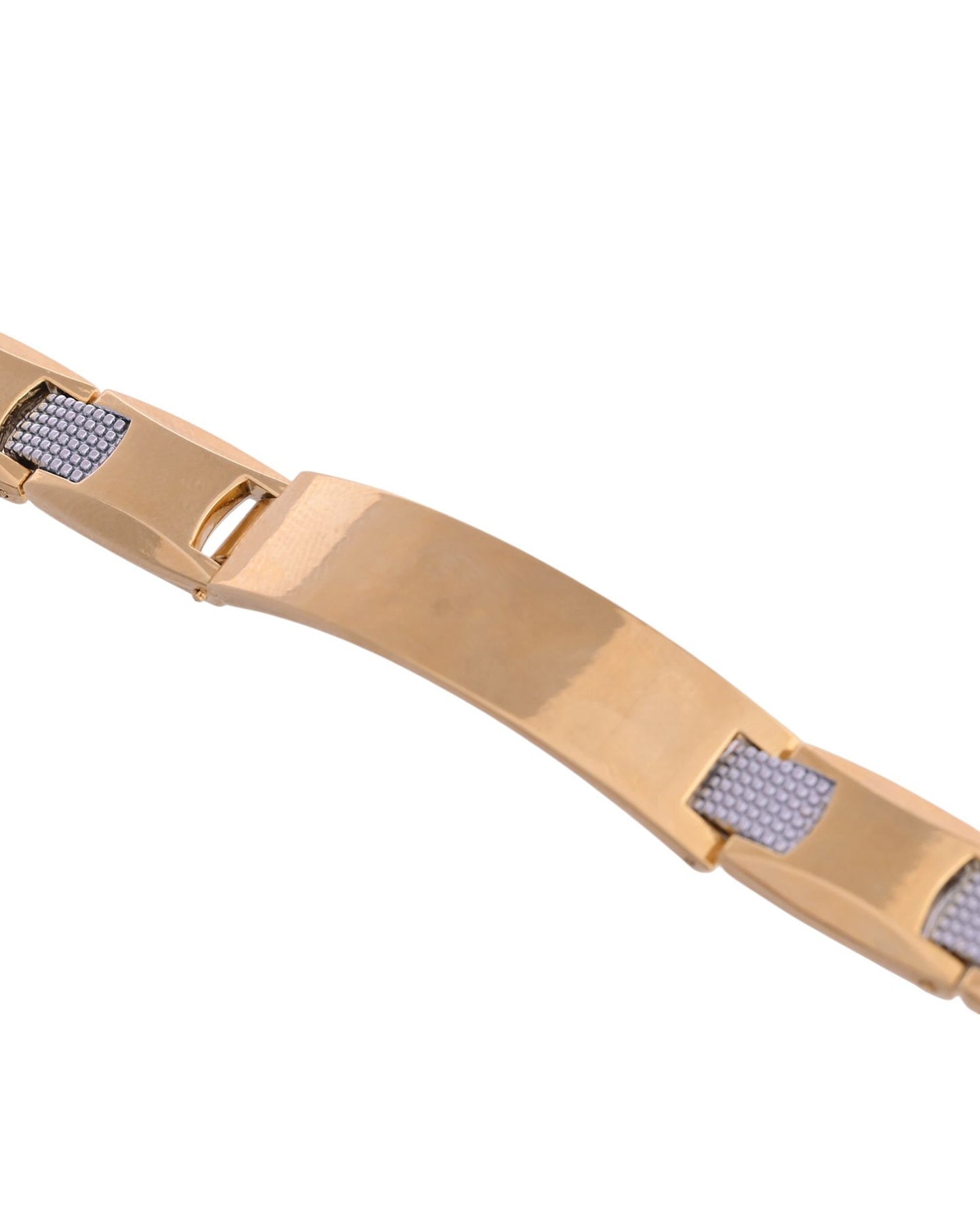VOJ Men's Dual Toned Grid Bracelet