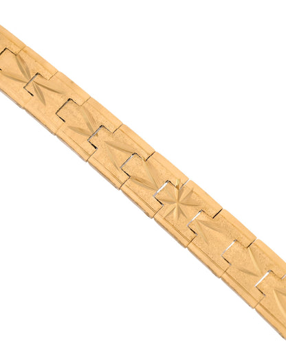 VOJ Gold Polished Textured Men's Bracelet