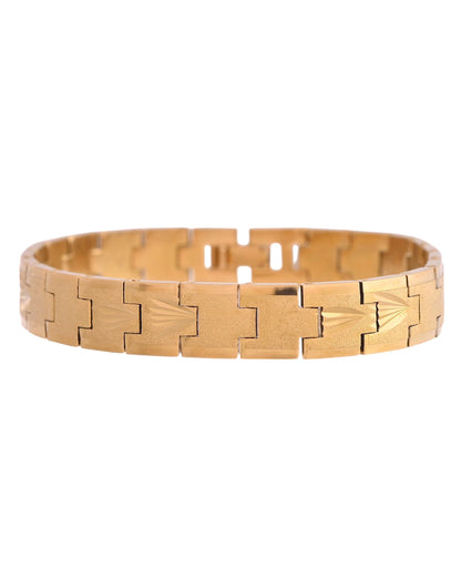 VOJ Textured Gold Polished Men's Bracelet