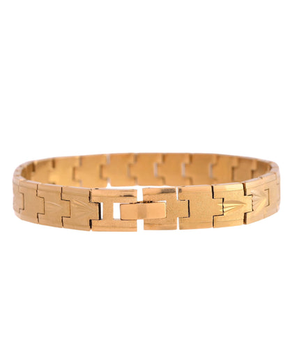 VOJ Textured Gold Polished Men's Bracelet