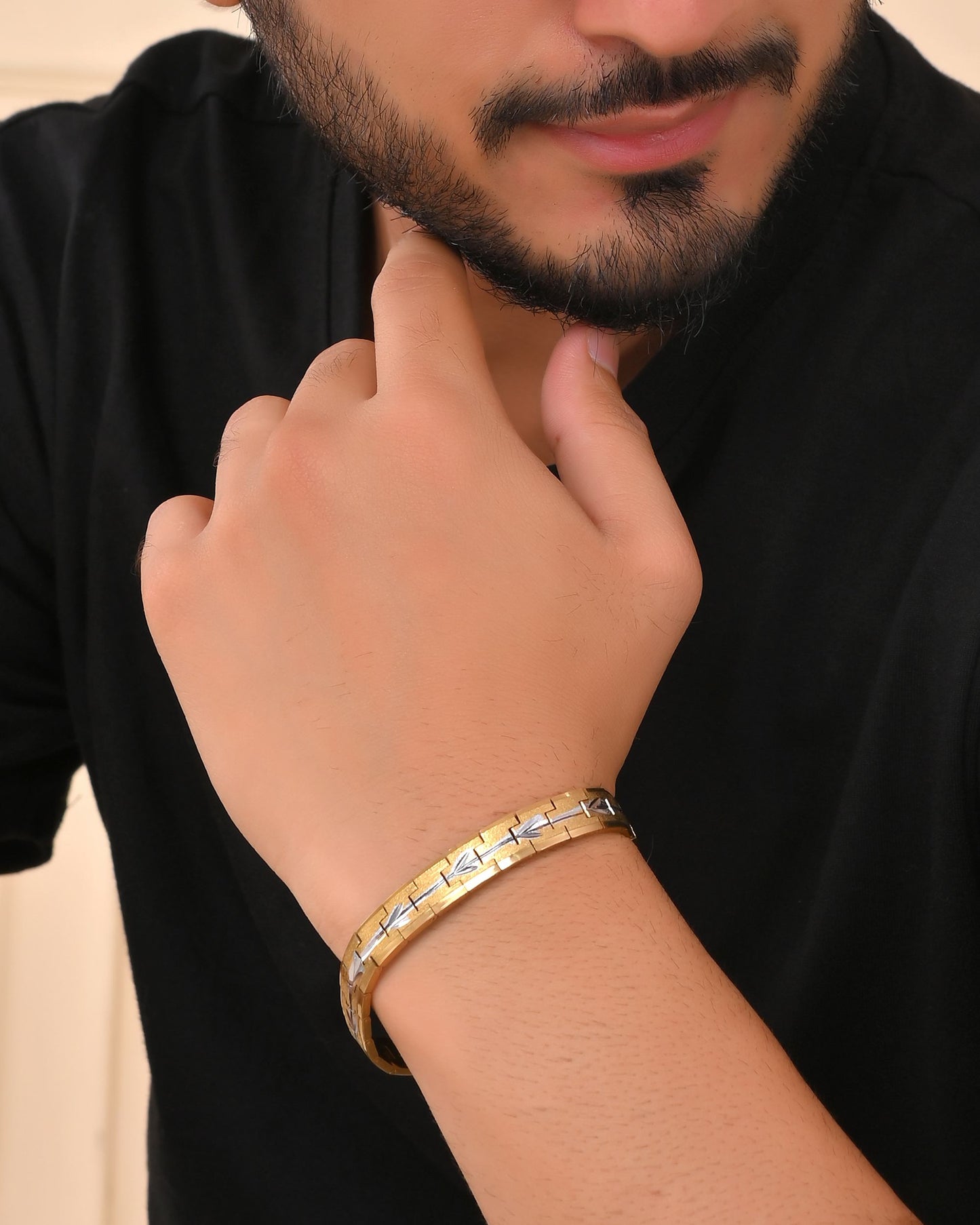 VOJ Textured Double Toned Men's Bracelet