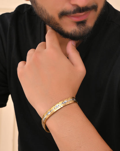 VOJ Textured Double Toned Men's Bracelet