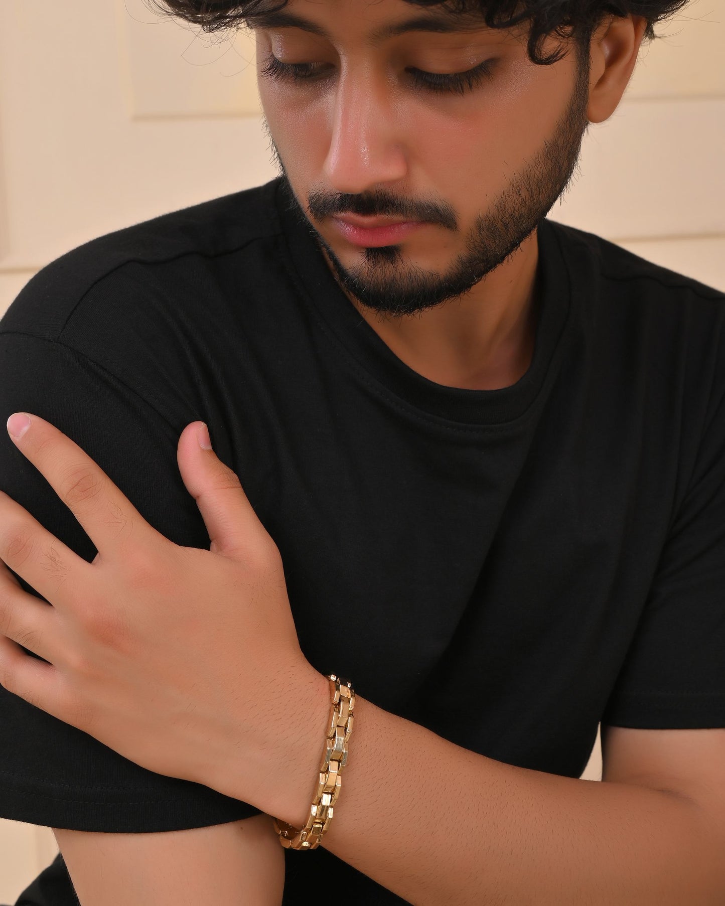 VOJ Golden Link Tungsten Magnetic Bracelet for Men