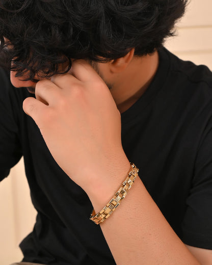 VOJ Golden Link Tungsten Magnetic Bracelet for Men