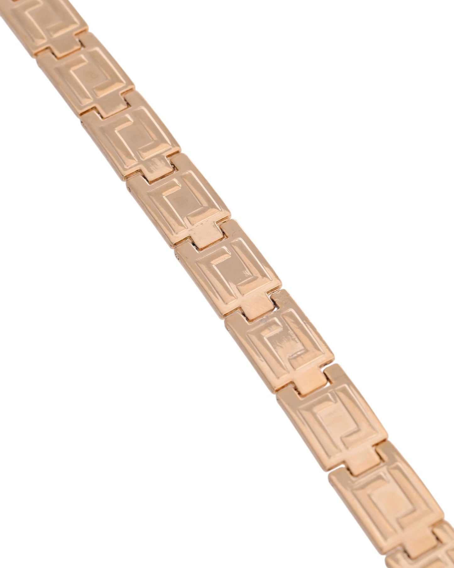 VOJ Men's Gold Polished Stainless Steel Link Bracelet
