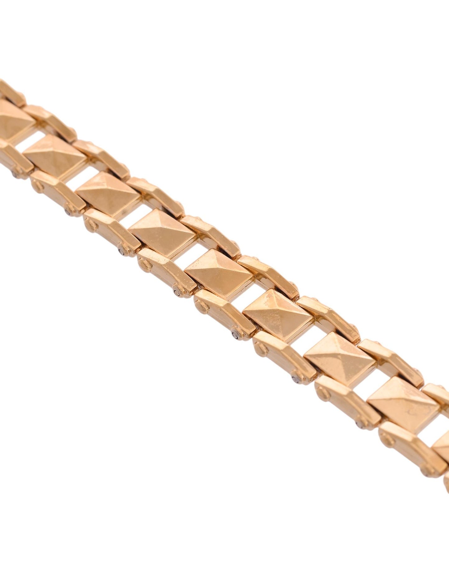 VOJ Geometric Design Gold Polished Bracelet