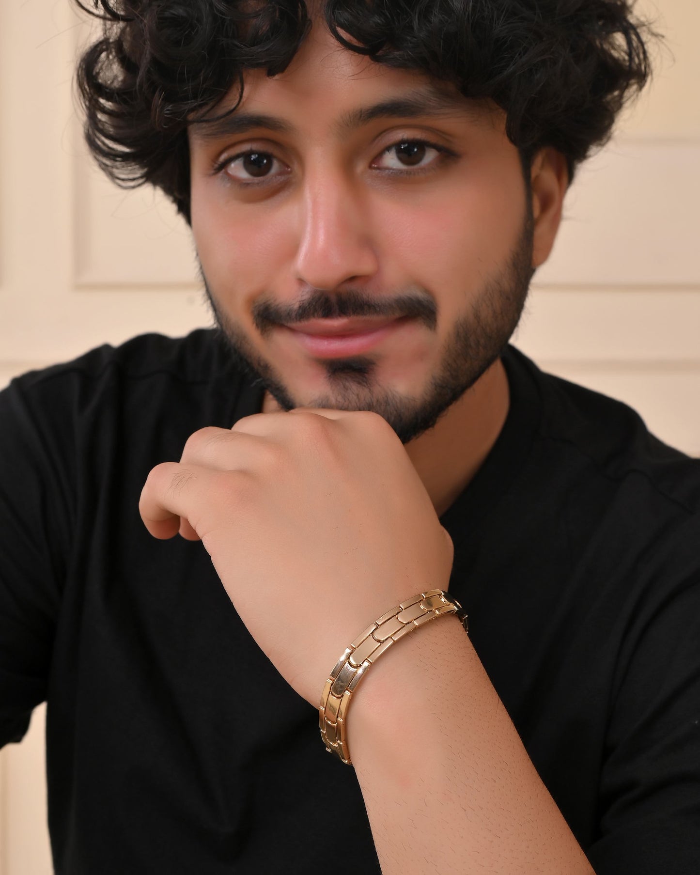 VOJ Classic Gold-Toned Stainless Steel Power Element Bracelet