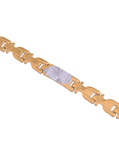 VOJ Men's Elegant Two-Tone Gold & Silver Link Bracelet