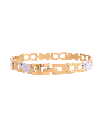 VOJ Men Gold Polished & Silver-Toned Exquisite Alloy Link Bracelet