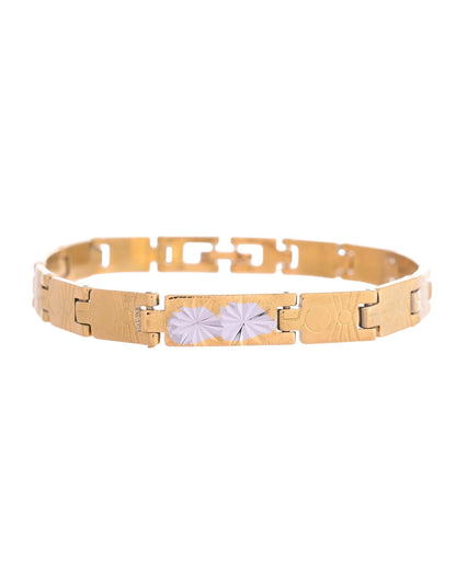 VOJ Gold And Silver Toned Stainless Steel Linked Bracelet For Men