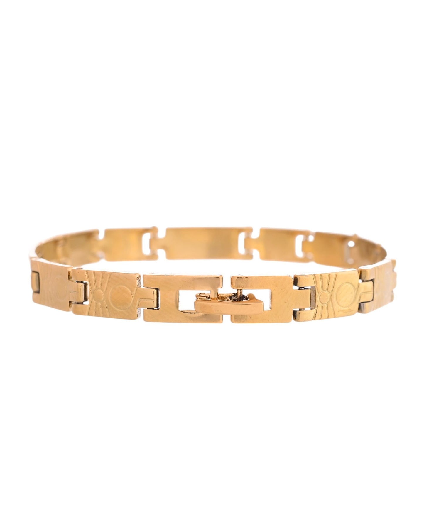 VOJ Gold And Silver Toned Stainless Steel Linked Bracelet For Men