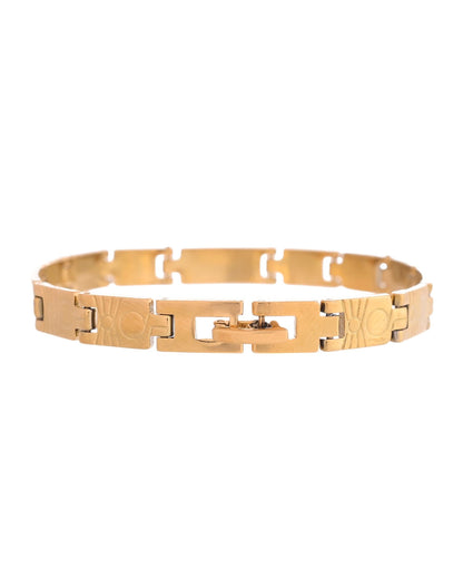 VOJ Gold And Silver Toned Stainless Steel Linked Bracelet For Men