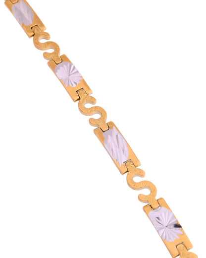 VOJ Gold And Silver Toned Stainless Steel Dolor Sign Bracelet For Men