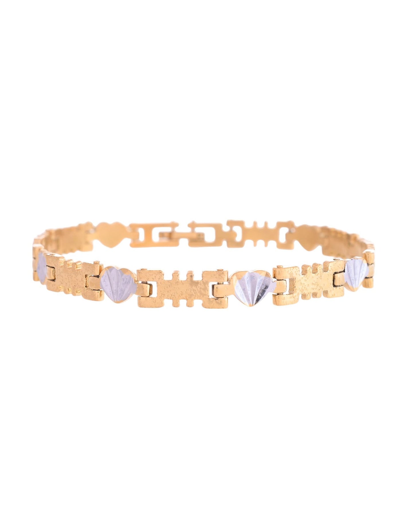 VOJ Gold And Silver Toned Stainless Steel Designer Bracelet For Men