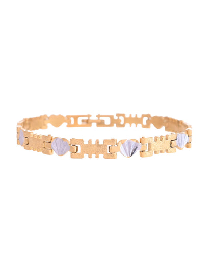 VOJ Gold And Silver Toned Stainless Steel Designer Bracelet For Men