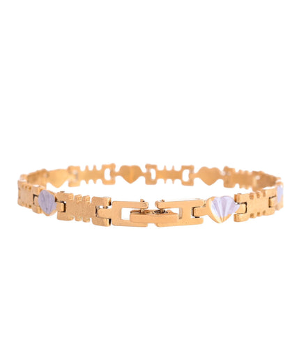 VOJ Gold And Silver Toned Stainless Steel Designer Bracelet For Men