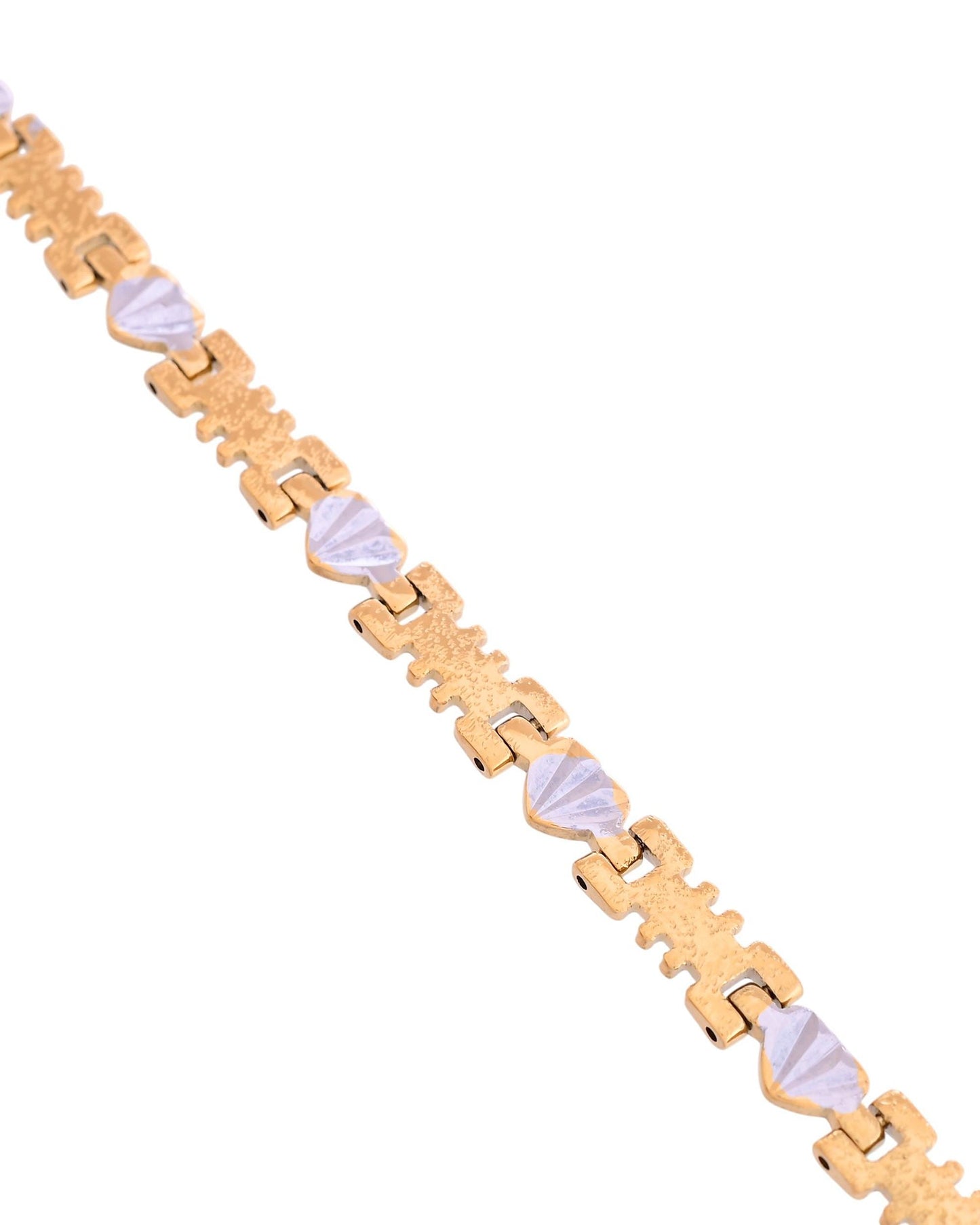 VOJ Gold And Silver Toned Stainless Steel Designer Bracelet For Men