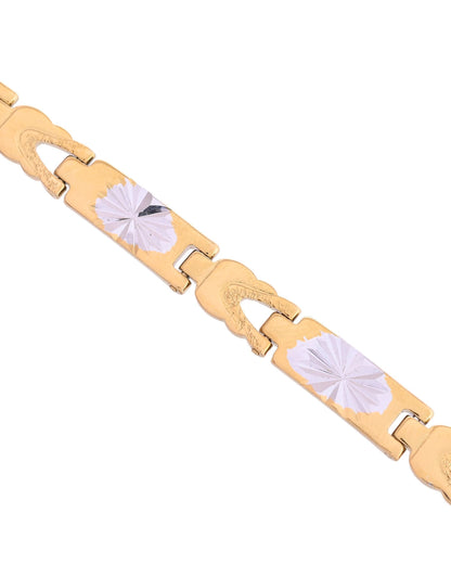 VOJ Double Toned Textural Designer Bracelet For Men