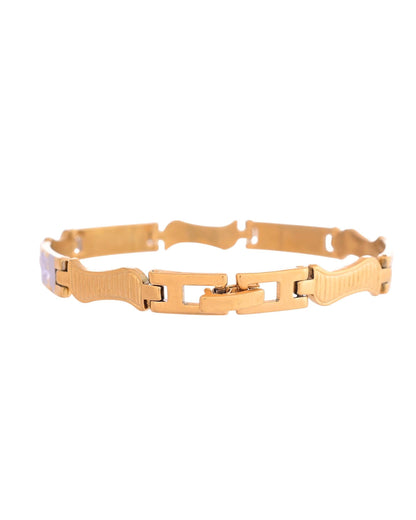 VOJ Double Toned Textural Designer Linked Bracelet For Men