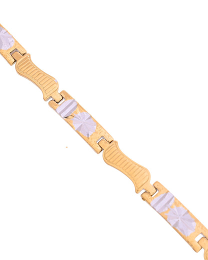 VOJ Double Toned Textural Designer Linked Bracelet For Men