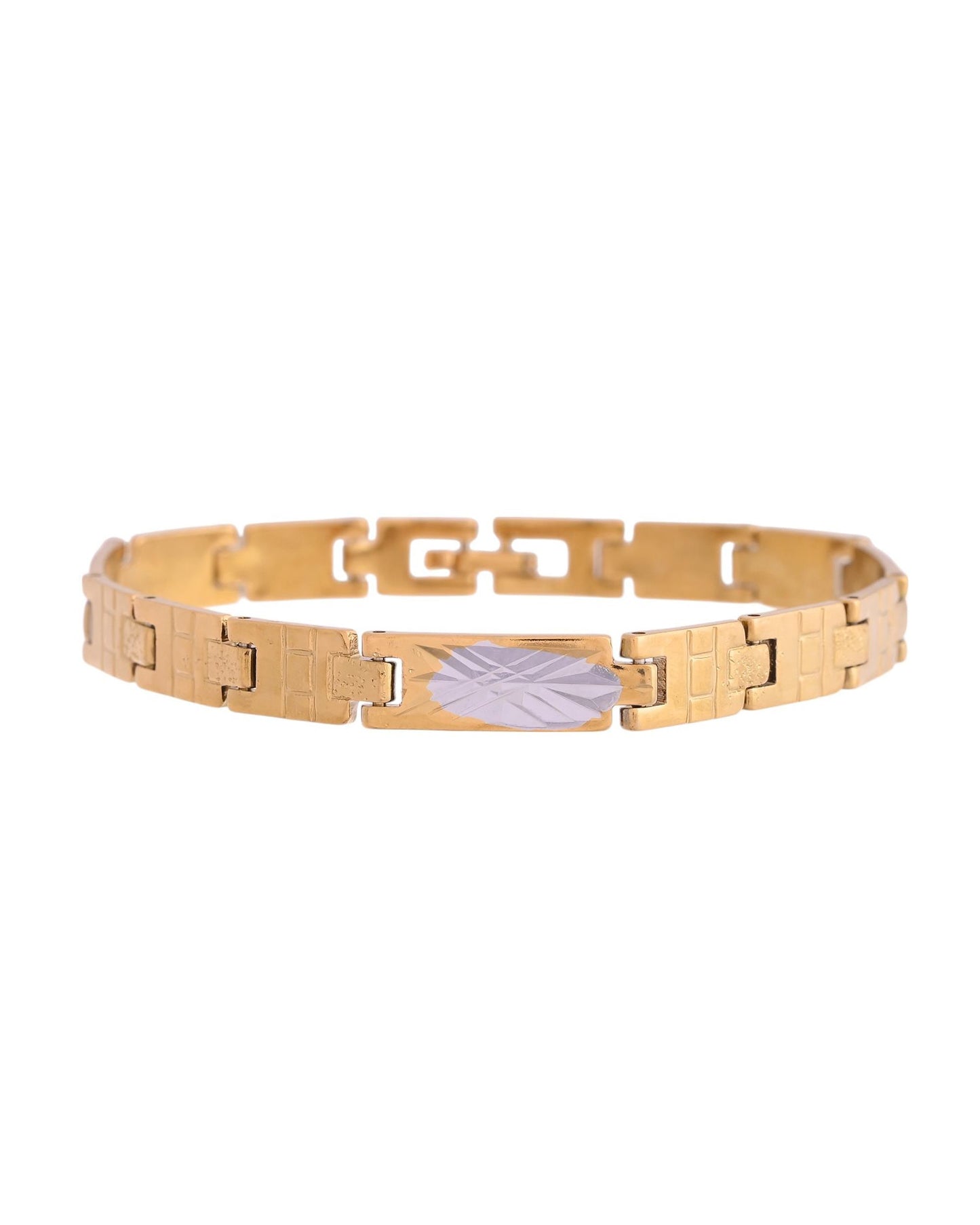 VOJ Dual Plated Textural Designed Linked Bracelet For Men