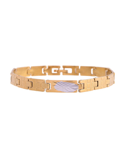 VOJ Dual Plated Textural Designed Linked Bracelet For Men