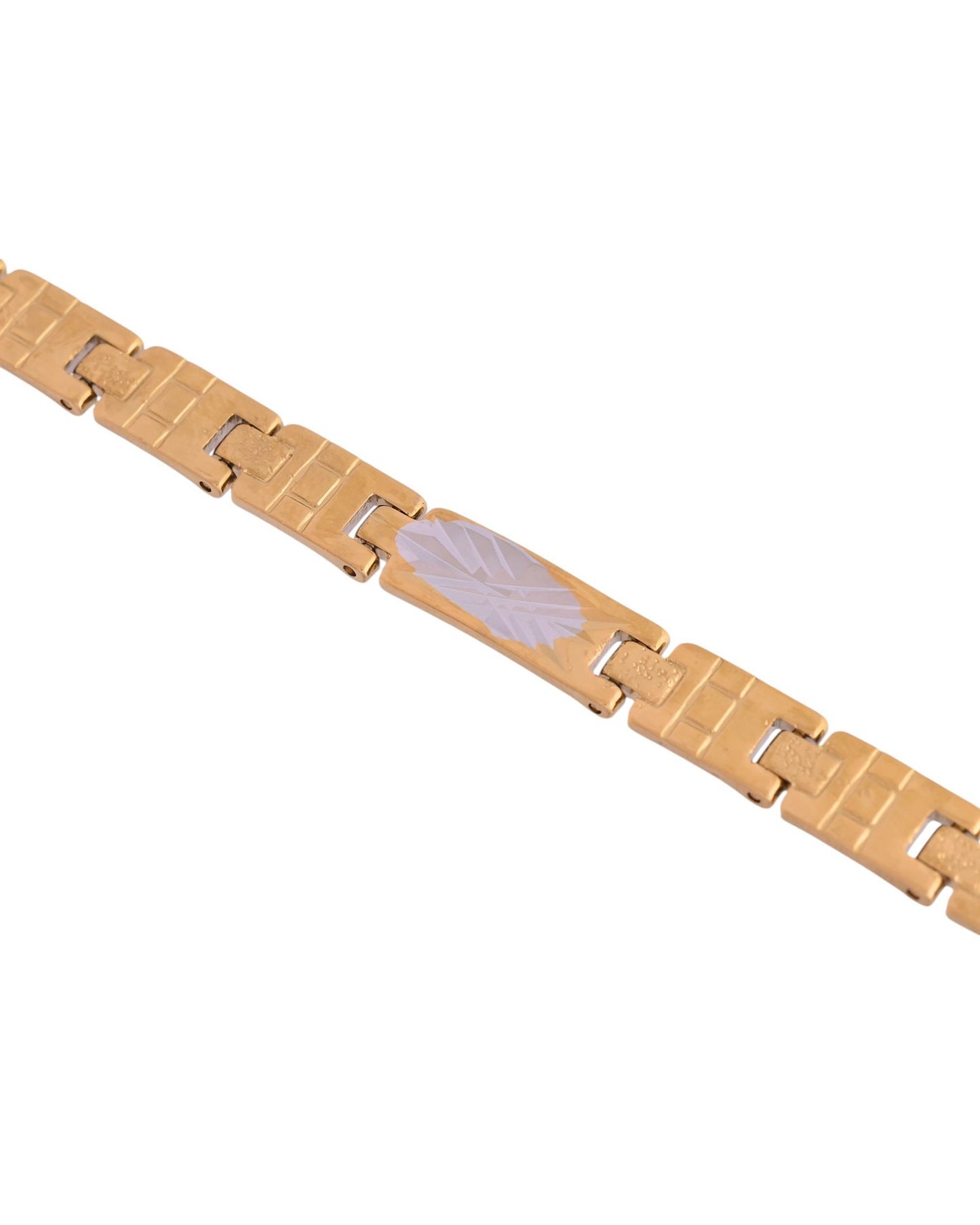 VOJ Dual Plated Textural Designed Linked Bracelet For Men