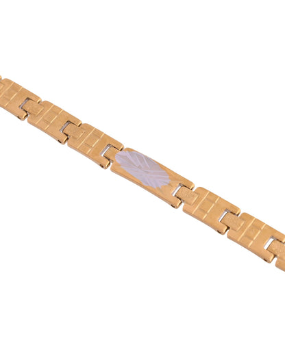VOJ Dual Plated Textural Designed Linked Bracelet For Men