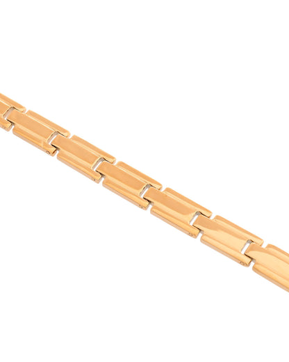 VOJ Gold Toned Linked Minimal Bracelet For Men's