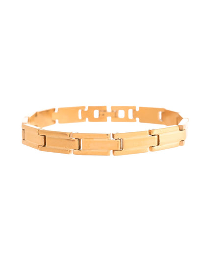 VOJ Gold Toned Linked Minimal Bracelet For Men's