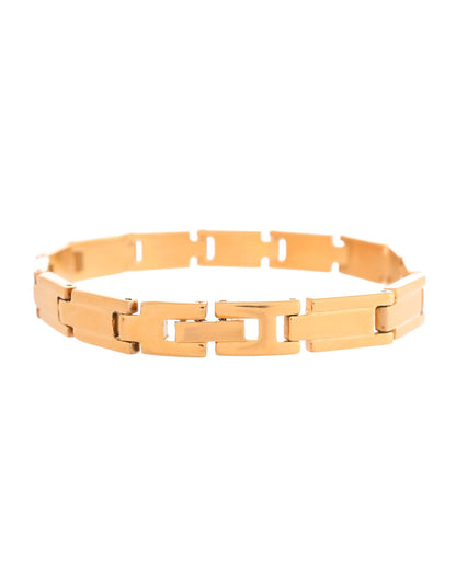 VOJ Gold Toned Linked Minimal Bracelet For Men's