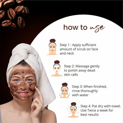 Globus Naturals Coffee Face Scrub Enriched with Aloe Vera and kokum For All Skin Types