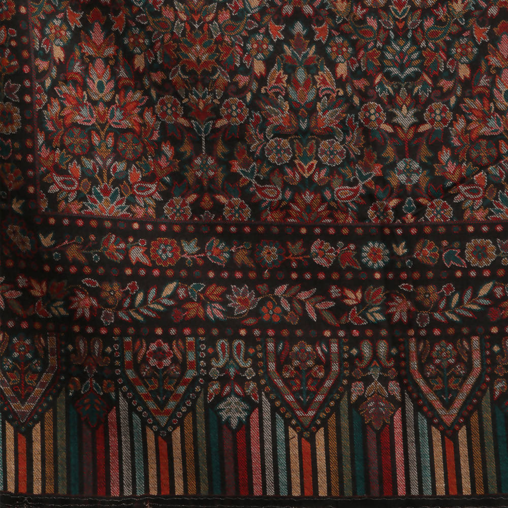 Nizalia Cashmere Fine Wool Black Kani Doordar Shawl
