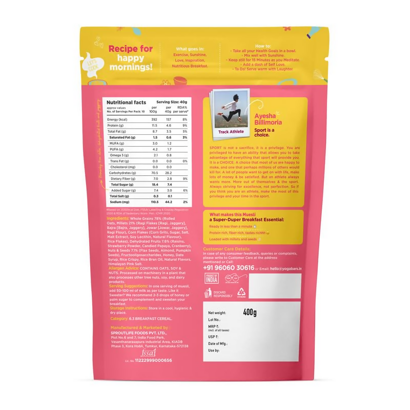 Yoga Bar Daily Protein Muesli Fruits, Nuts & Seeds