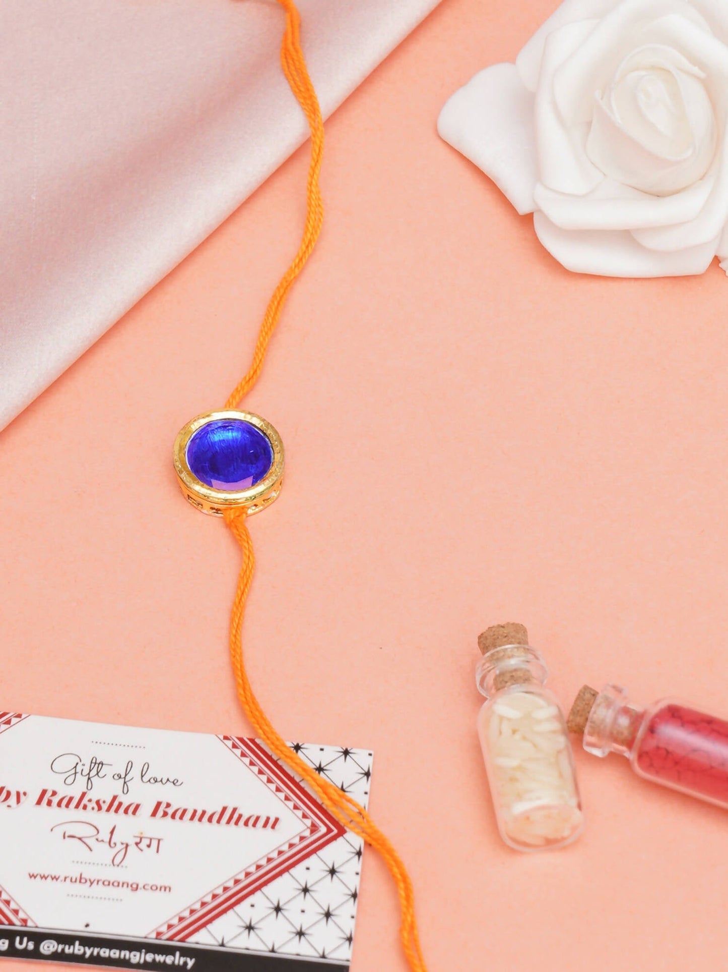 Designer kundan Rakhi - Ruby Raang