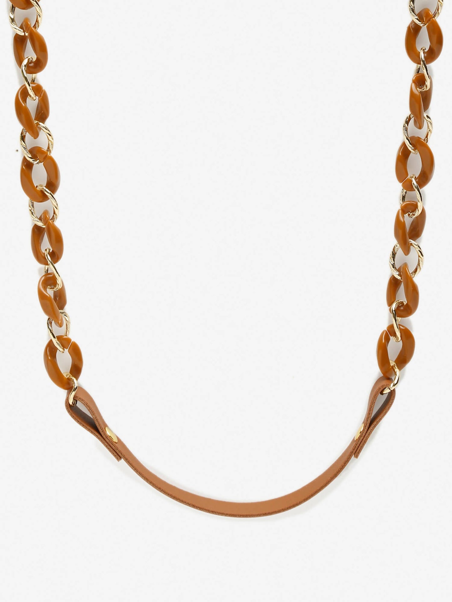 Women's Pack Of 2 Brown Gold Toned Beaded Mask Chains - Ruby Raang